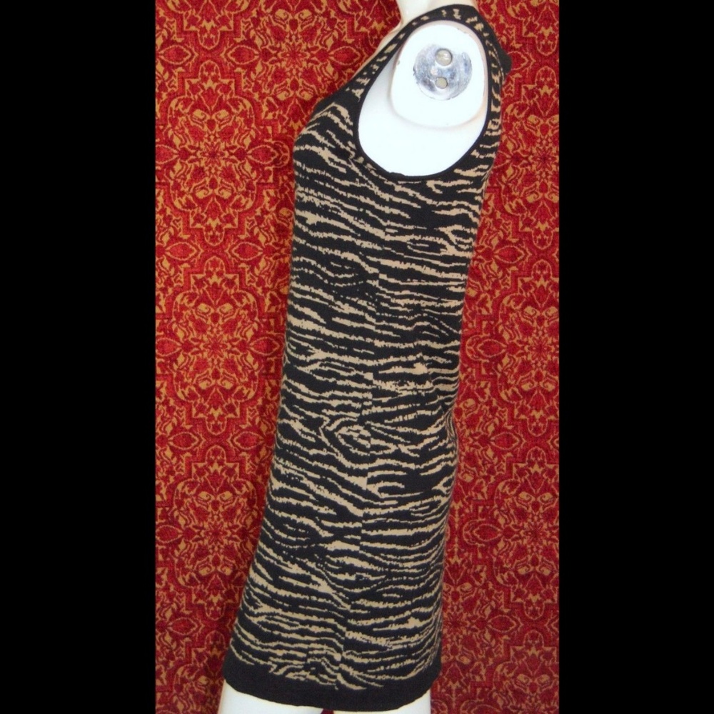 MAC & JAC beige animal knit tank wiggle dress S✨ - Picture 5 of 5